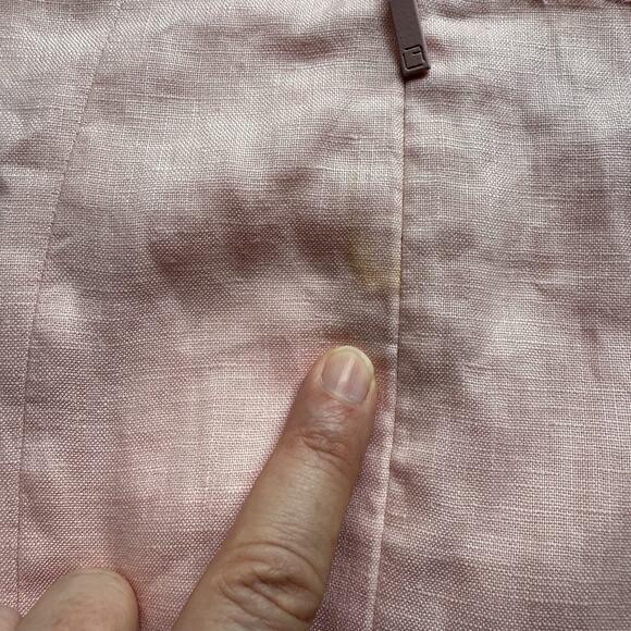 Lafayette 148 Midi Dress Size 6 Pin Linen Cap Sleeves Slined Sheath Preppy - Picture 7 of 9